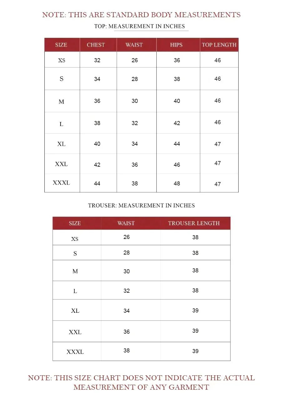 Kids size chart