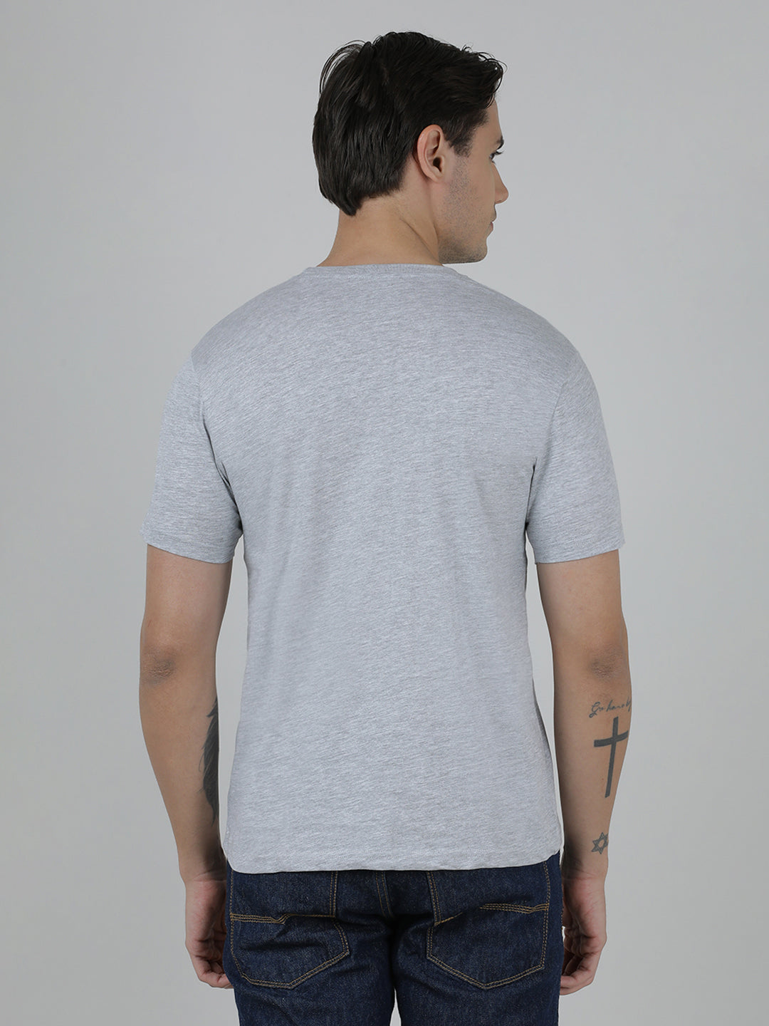 Pack Of 2 Typography Printed Cotton Slim Fit T-shirts