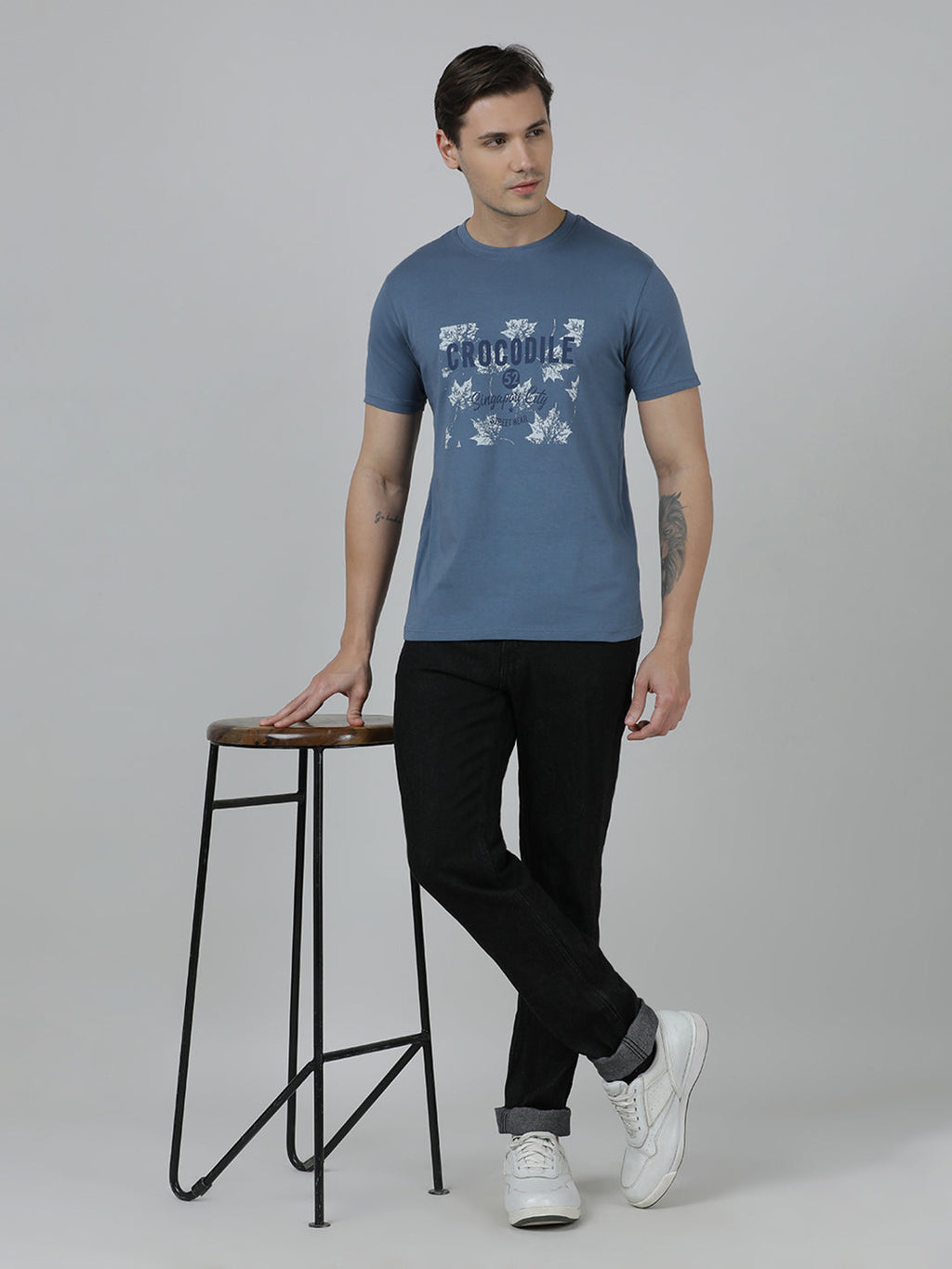Typography Printed Cotton Slim Fit T-shirts Pack Of 2
