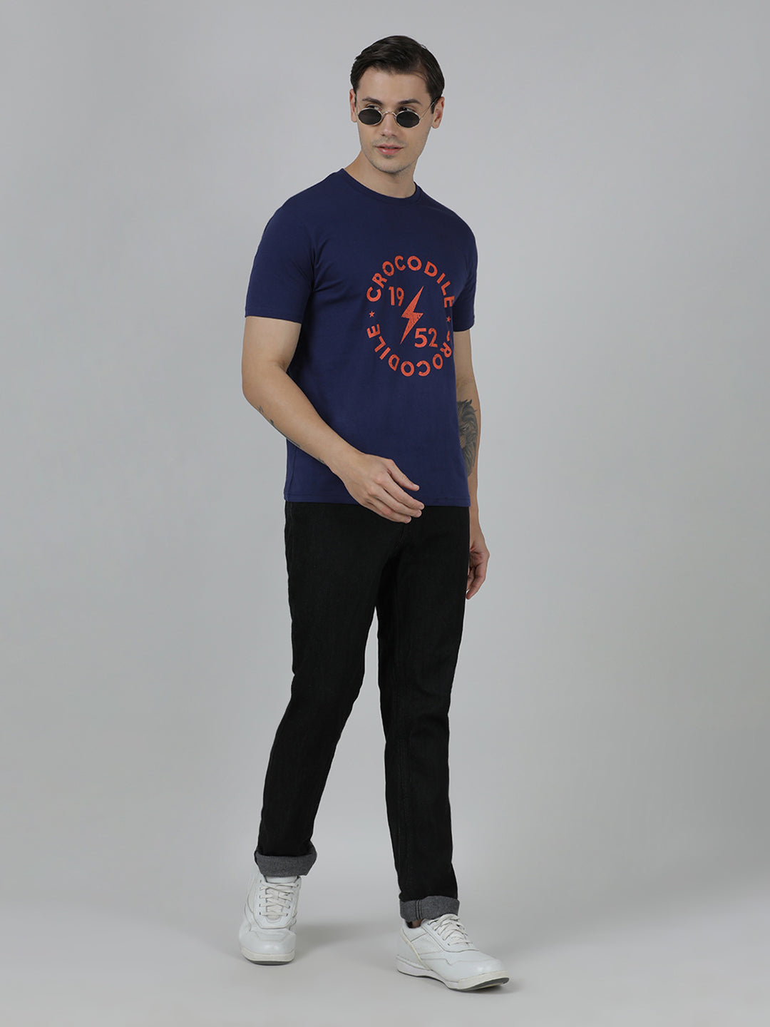Typography Printed Pack Of 2 Cotton Slim Fit T-shirts