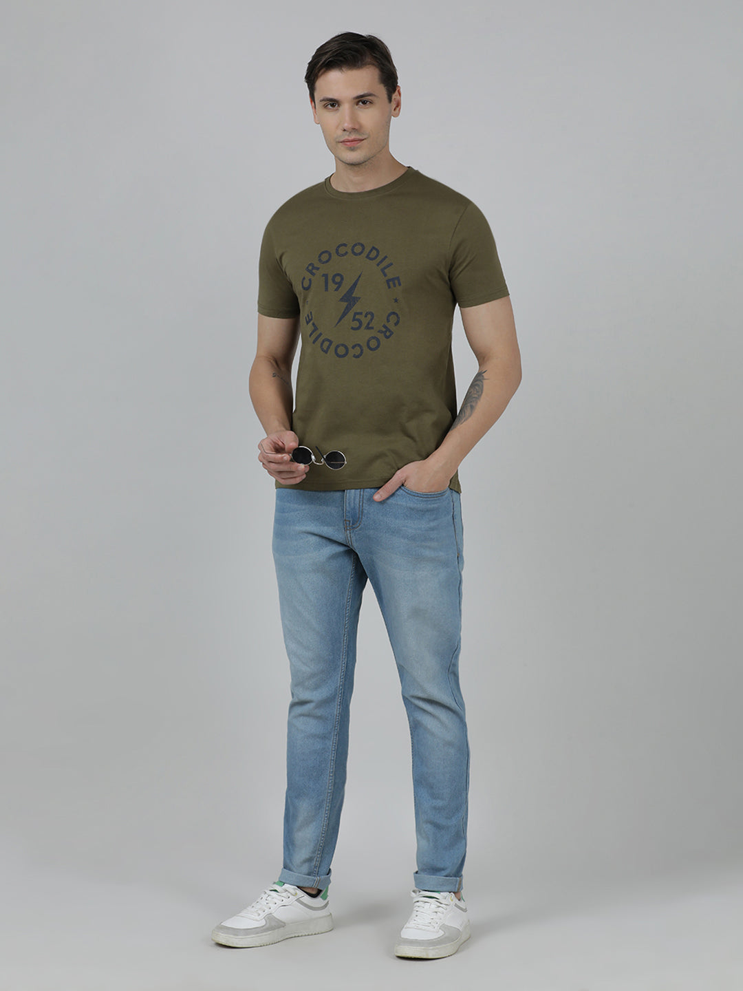 Typography Printed Pack Of 2 Slim Fit Cotton T-shirts