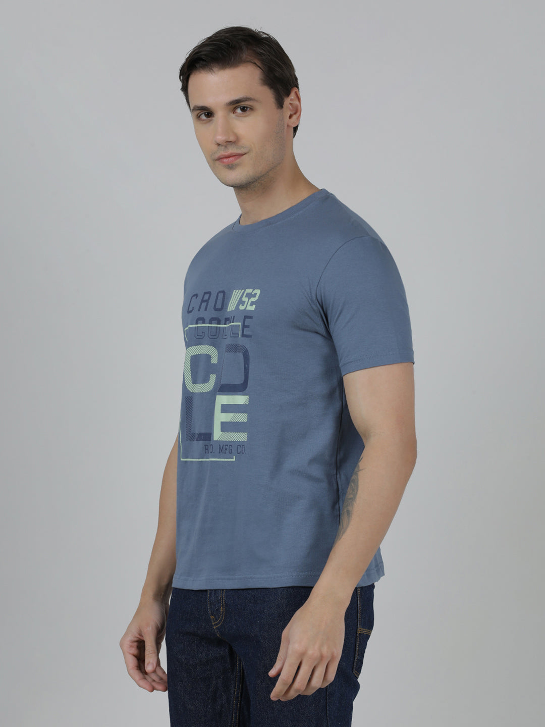 Pack Of 2 Typography Printed Cotton Slim Fit T-shirts