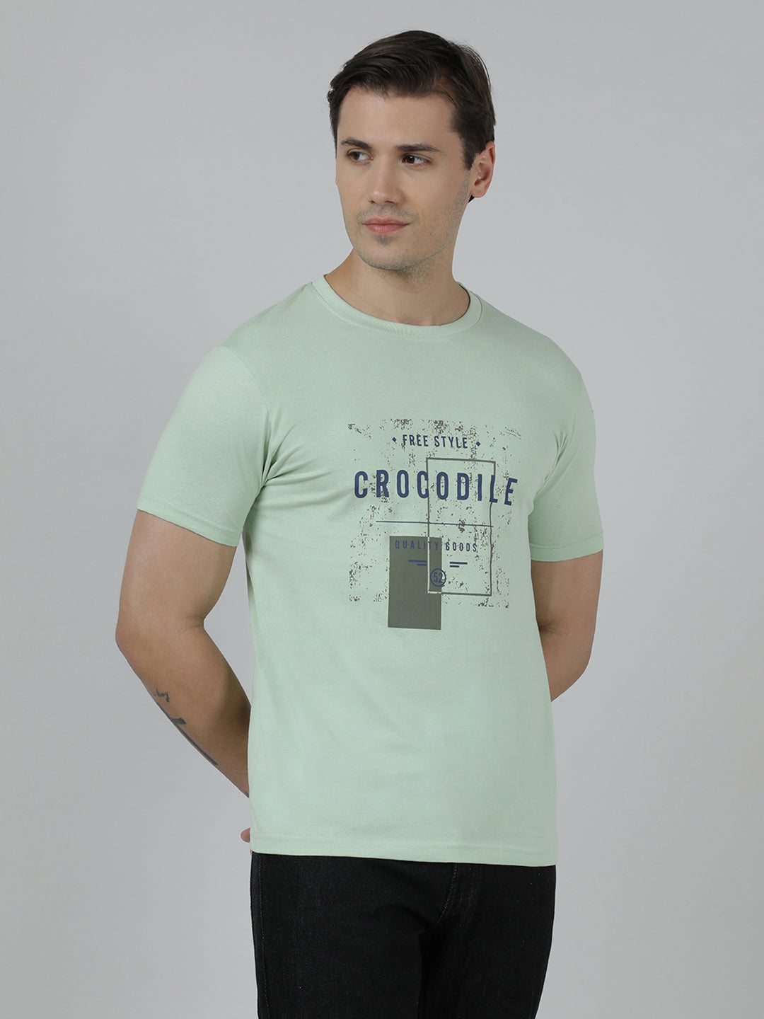 Typography Printed Cotton Slim Fit T-shirts Pack Of 2