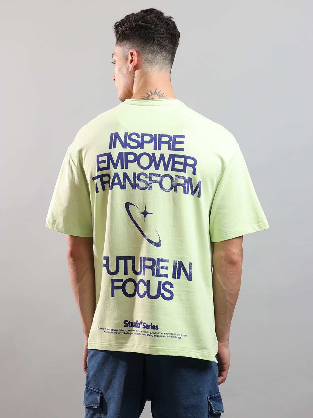 Extended Tall Over Sized Crew In Pastel Green