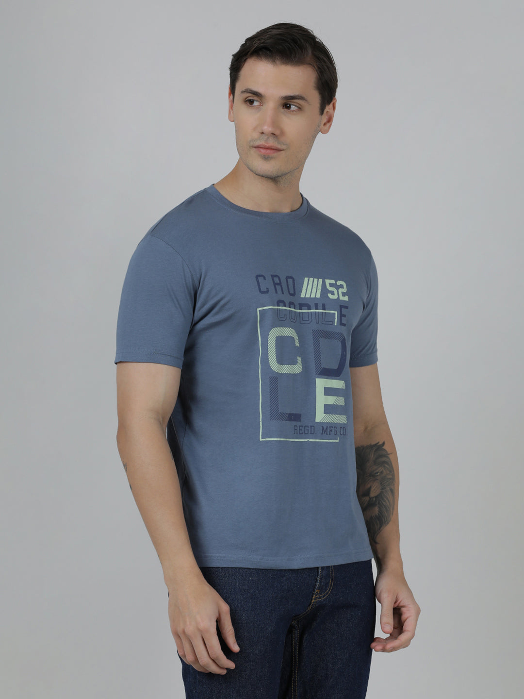 Pack Of 2 Typography Printed Cotton Slim Fit T-shirts