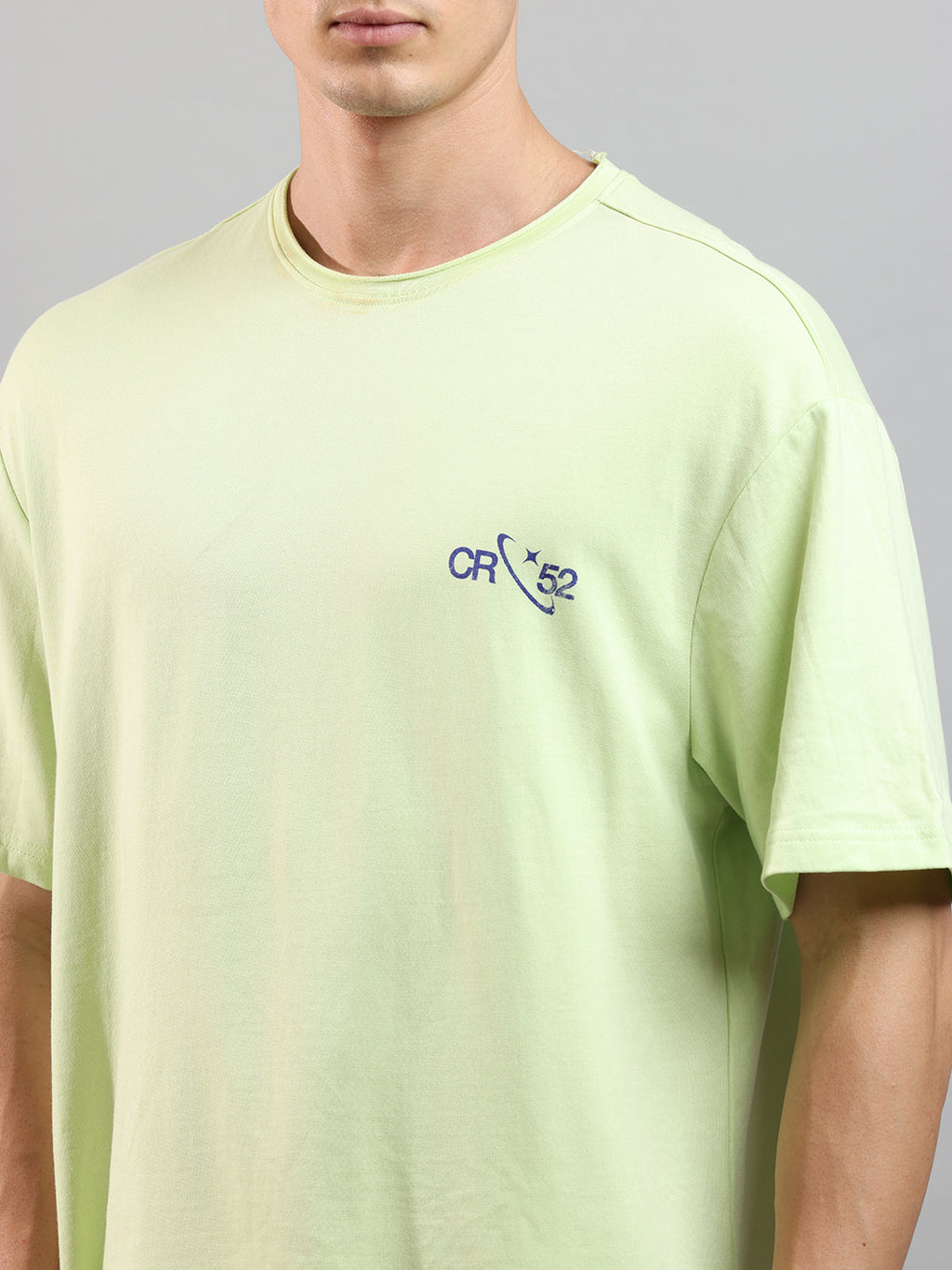 Extended Tall Over Sized Crew In Pastel Green