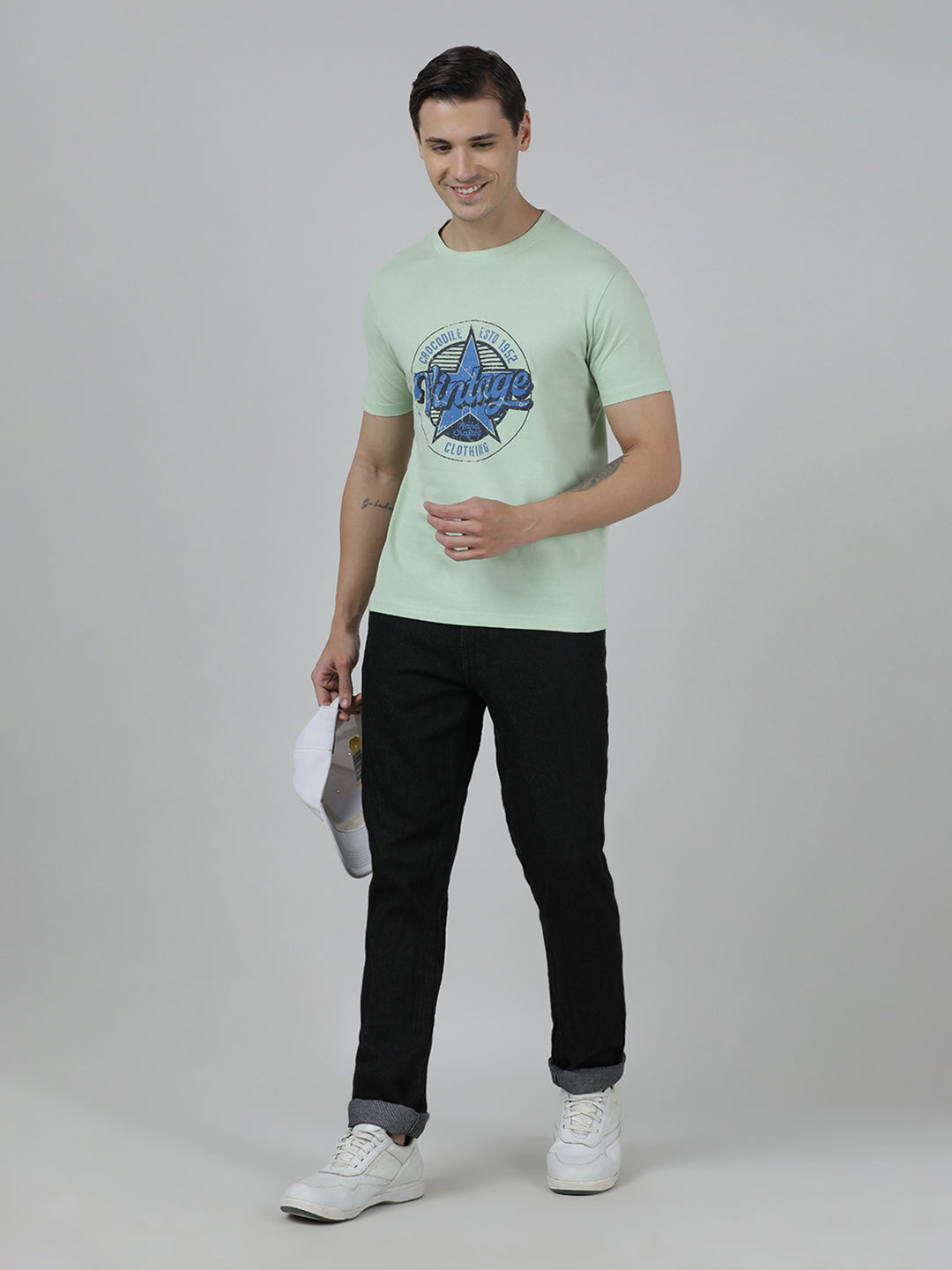 Typography Printed Slim Fit Cotton Pack Of 2 T-shirts