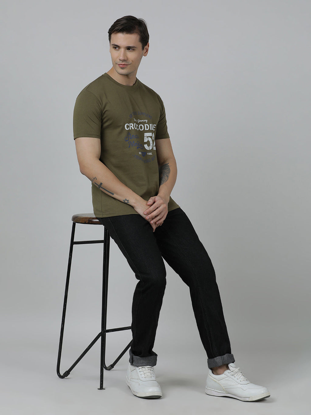 Typography Printed Pack Of 2 Cotton Slim Fit T-shirts