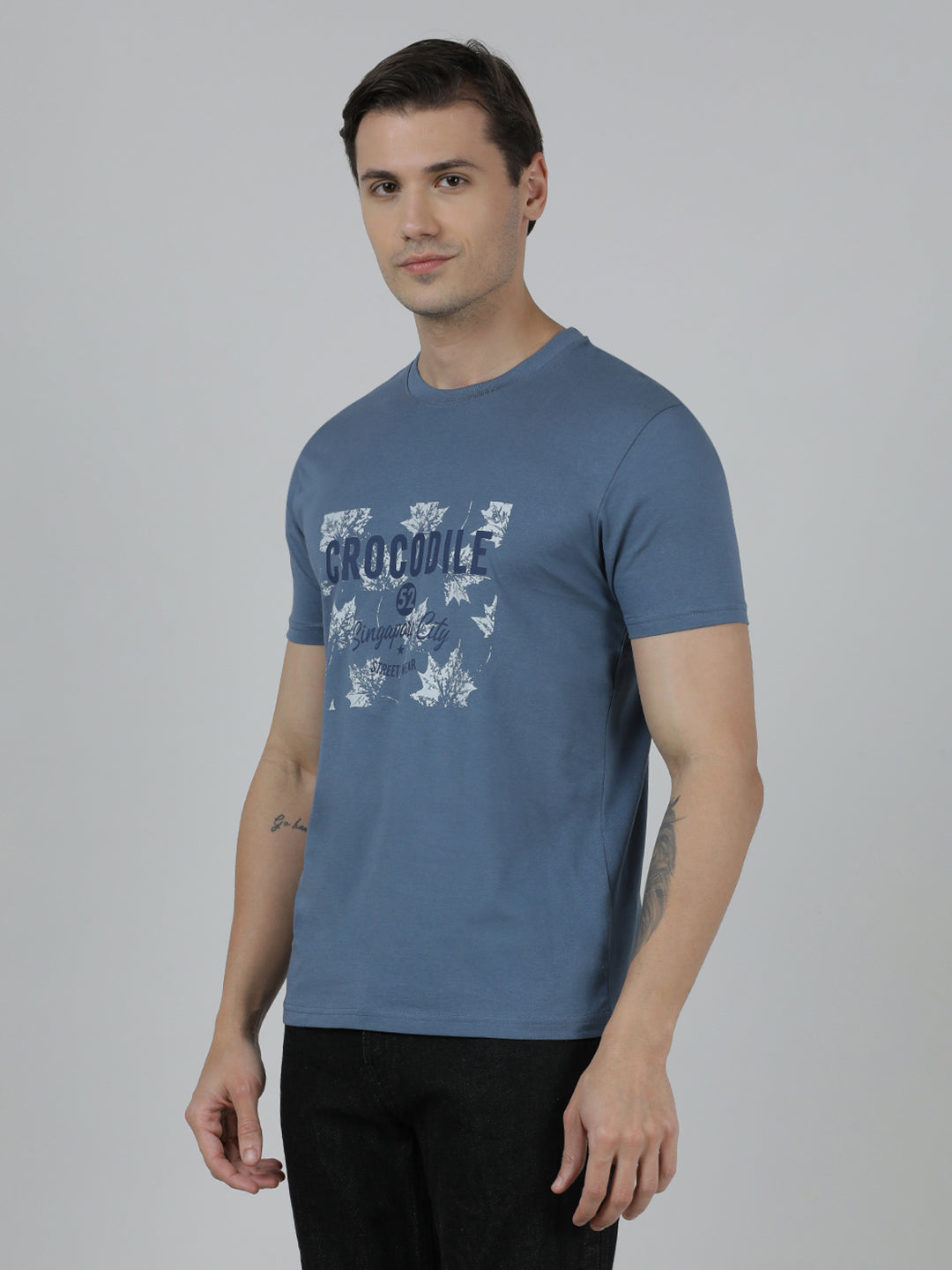 Typography Printed Cotton Slim Fit T-shirts Pack Of 2