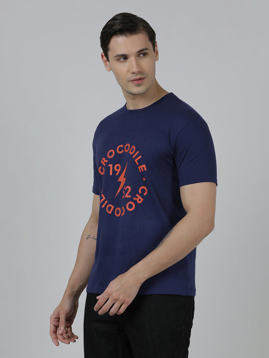 Typography Printed Pack Of 2 Cotton Slim Fit T-shirts