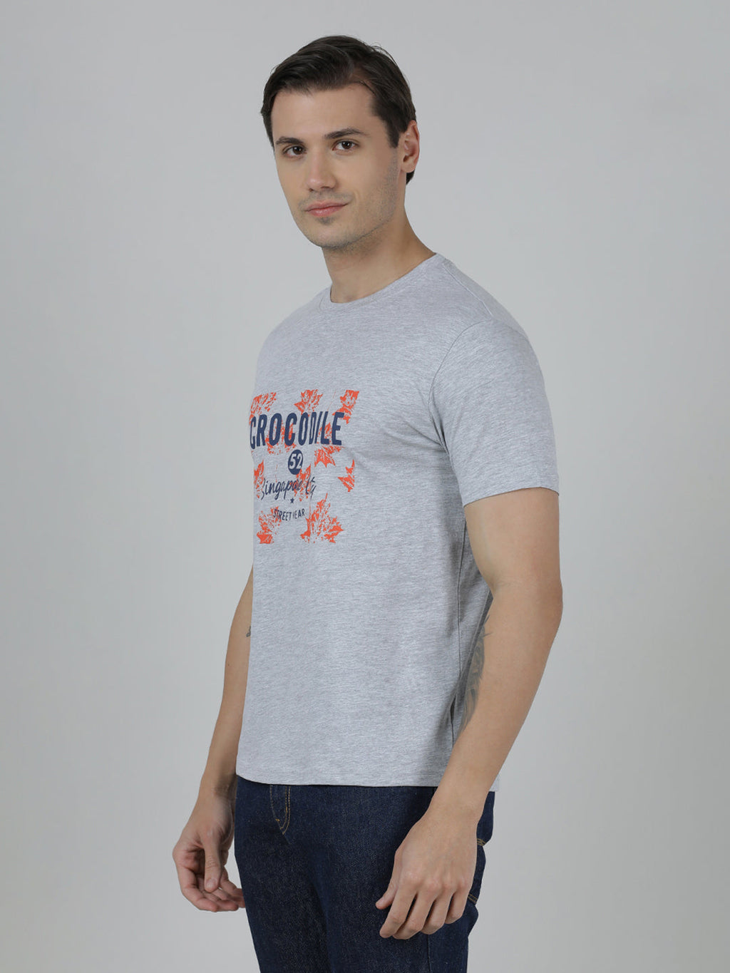 Pack Of 2 Typography Printed Cotton Slim Fit T-shirts